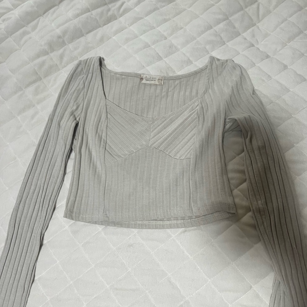 Altar’d state light grey crop top size xs